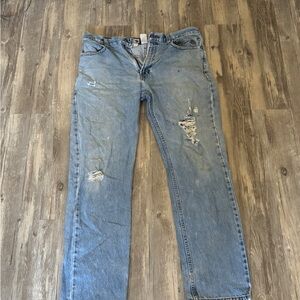 Harley-Davidson Blue Relaxed Jeans with Distressed Details